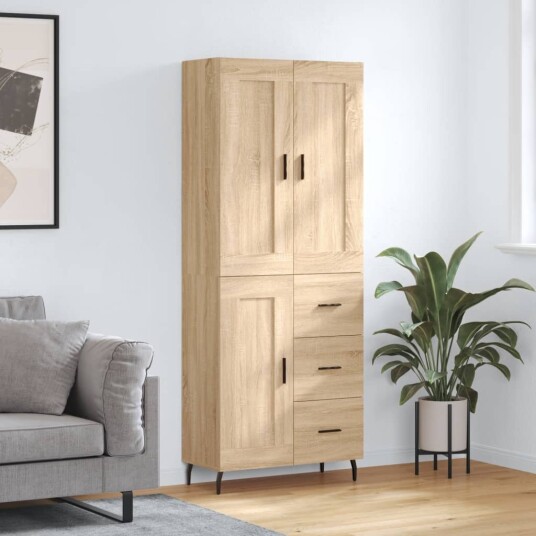 Highboard sonoma eik 69,5x34x180 cm konstruert tre Highboard sonoma eik 69,5x34x180 cm konstruert tre