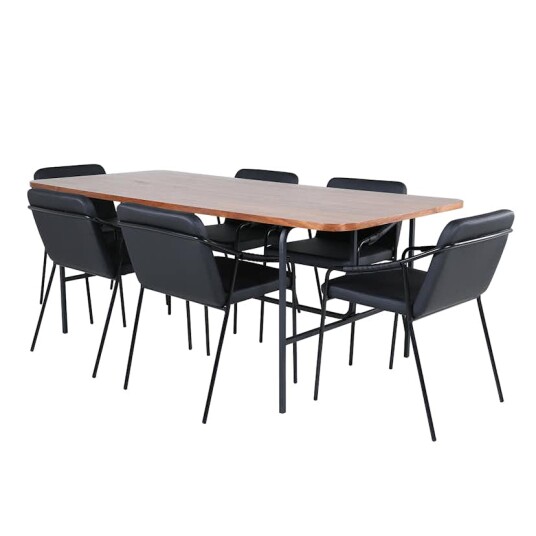 Venture Home Spisegruppe Venture Home Chicago Spisebord og Tjärö Spisestol Brun GR22390