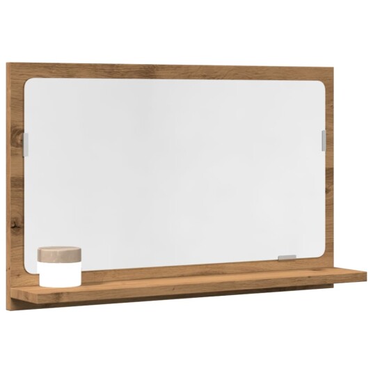 vidaXL Baderomshylle med speil artisan eik 60x11x37 cm konstruert tre vidaXL Baderomshylle med speil artisan eik 60x11x37 cm konstruert tre