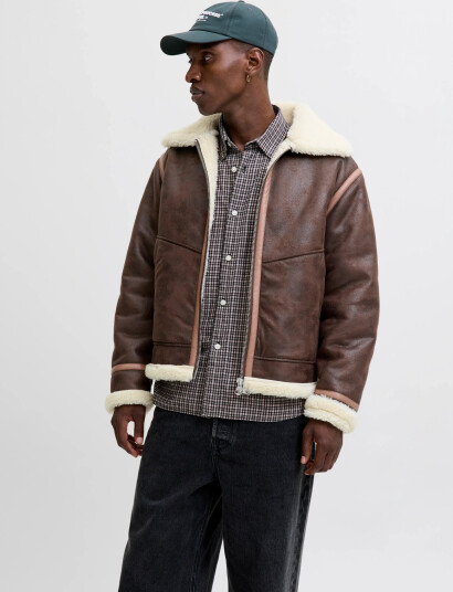 Jack & Jones Jorliverpool Aviator Jacket Sn - Brown - XL