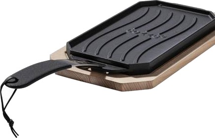 cozze ® vendbar støpejernspanne med bordskåner 165 x 330 mm