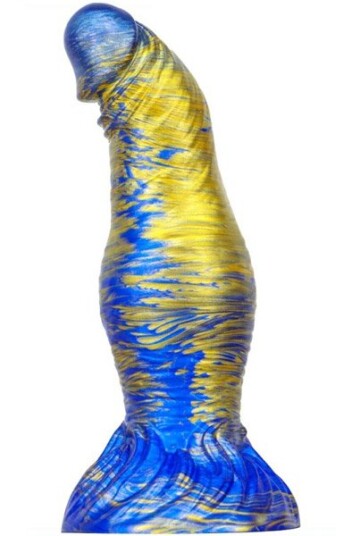 Metallic Fantasy Dildo Duxel Blue/Gold 19,5 cm