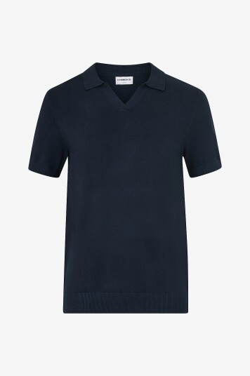 Lindbergh   Pologenser Ecovero S/s V neck Polo   Blå