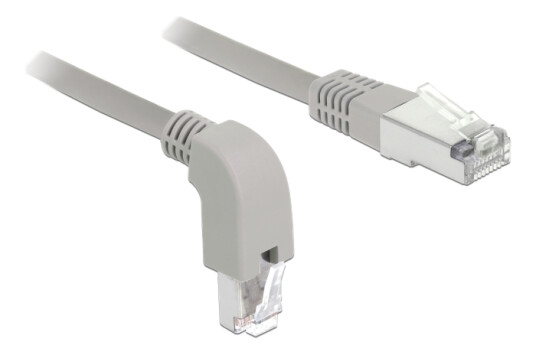 DELOCK Network cable RJ45 Cat.6A S/FTP downwards angled / straight 2 m DELOCK Network cable RJ45 Cat.6A S/FTP downwards angled / straight 2 m