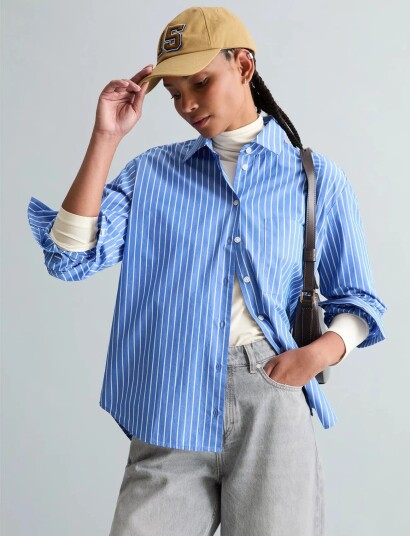 Marc O"Polo Woven Blouses Longsleeve   Blue   S