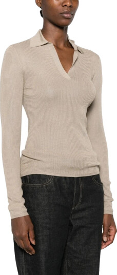 Max Mara Dame Strikkevarer Beige L,