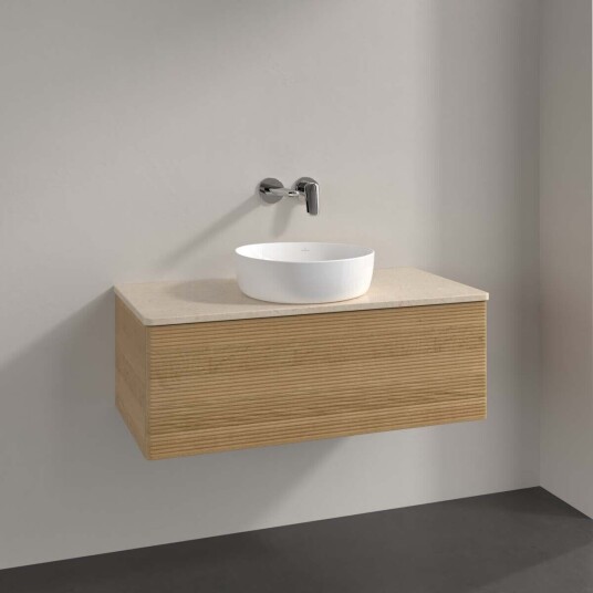 Villeroy & Boch Antao Servantskap med 1 skuff 100x50x36 cm m/lys Eik/Crème Villeroy & Boch Antao Servantskap med 1 skuff 100x50x36 cm m/lys Eik/Crème