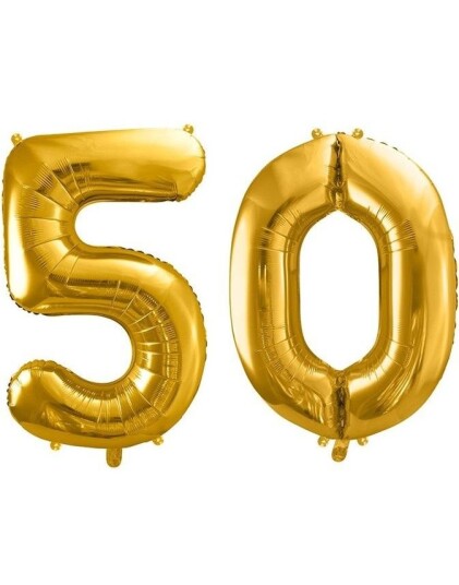 50 år ballonger 35 cm gull