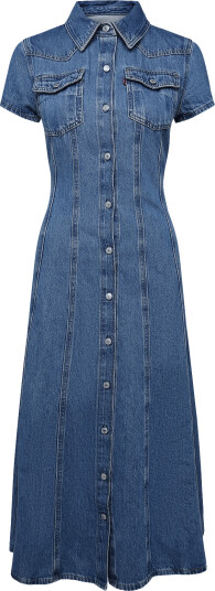 Levi"s® Ss Fit And Flare Western Dress Blue XS