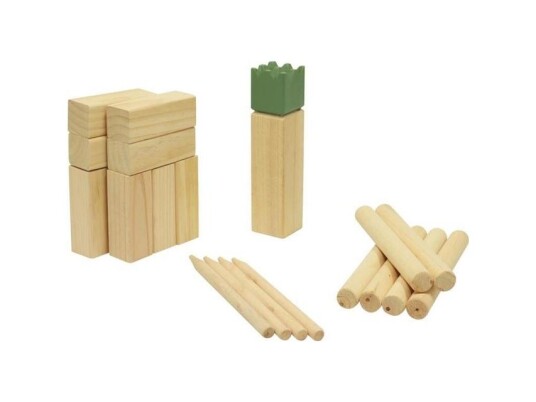 Kubb Deluxe XXL Utendørsspill fra Nordic Games med Store Trebrikker Kubb Deluxe XXL Utendørsspill fra Nordic Games med Store Trebrikker