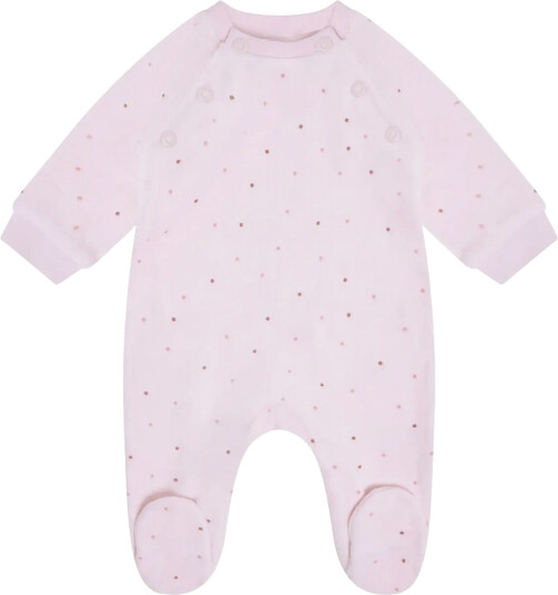 Blå Romper Ls Velour Pink 50