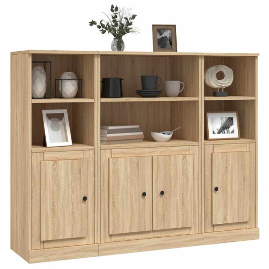 vidaXL Highboards 3 stk sonoma eik konstruert tre vidaXL Highboards 3 stk sonoma eik konstruert tre