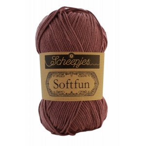Scheepjes Softfun Garn Unicolor 2624 Rødbrun