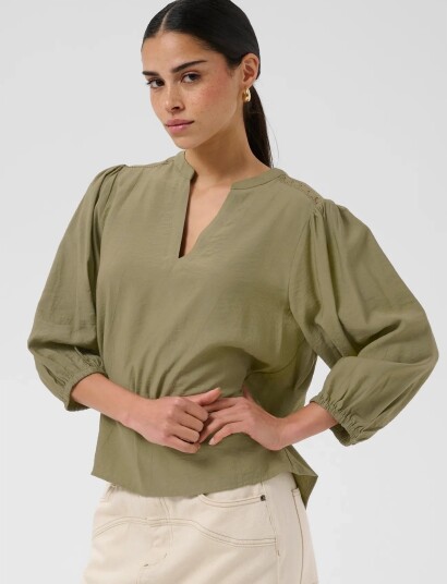 Kaffe Kaalberta Blouse   Khaki green   34