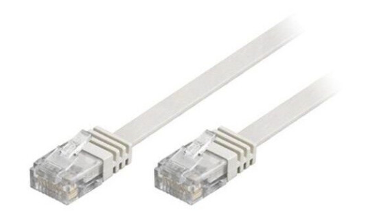 CAT 5e flat-patch cable U/UTP white 15 m