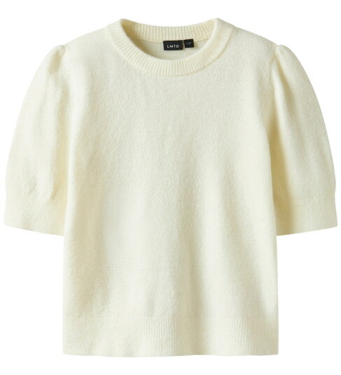 LMTD Nlflodet Ss Short Puff Knit   Cream   134 140