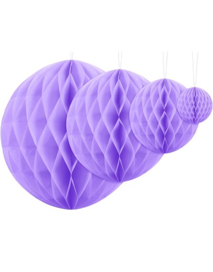 Lavendelfarget Honeycomb Ball VELG STØRRELSE 10 40 cm