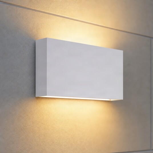 Jarte utendørs LED-vegglampe, 20 cm, hvit, IP65 – Lucande Lindby - Moderne - Plast - Kantet