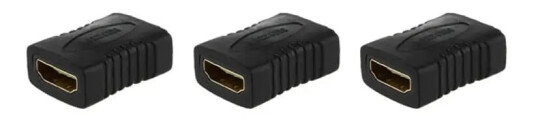 3x HDMI-adapter, 19 pin kvinne til kvinne