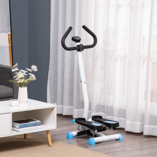 Fitness Swing Stepper med LCD og håndtak blå Fitness Swing Stepper med LCD og håndtak blå