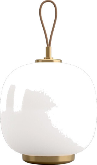 Louis Poulsen - VL45 Radiohus Portable Bordlampe Brass/Glossy White Opal - Lampemesteren