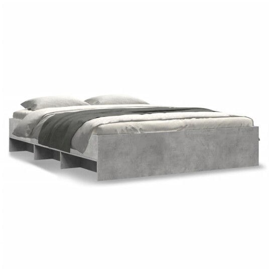  Sengeramme betonggrå 160x200 cm konstruert tre 8721102856464