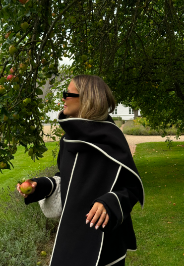 Josefin Lavold X Bubbleroom Josefin Scarf Coat Black M