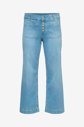 Vero Moda Curve   Jeans vmcKayla HR Wide Button Mix G   Blå