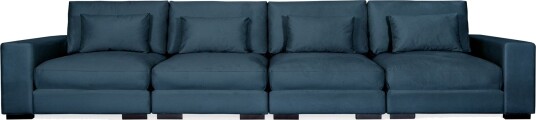 Dubai 4 seters sofa fløyel ekstra dyp   Blå