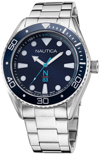 Nautica Herreklokke NAPFWF118 Finn Blå/Stål Ø44 mm Nautica Herreklokke NAPFWF118 Finn Blå/Stål Ø44 mm