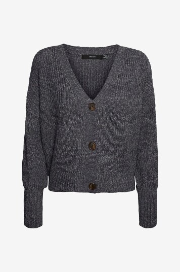 Vero Moda - Kardigan vmLea LS V-neck Cuff Cardigan - Grå