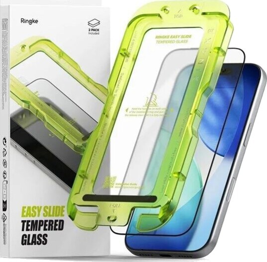 Ringke Easy Slide 2-pack Tempered Glass for iPhone 17 Pro Black