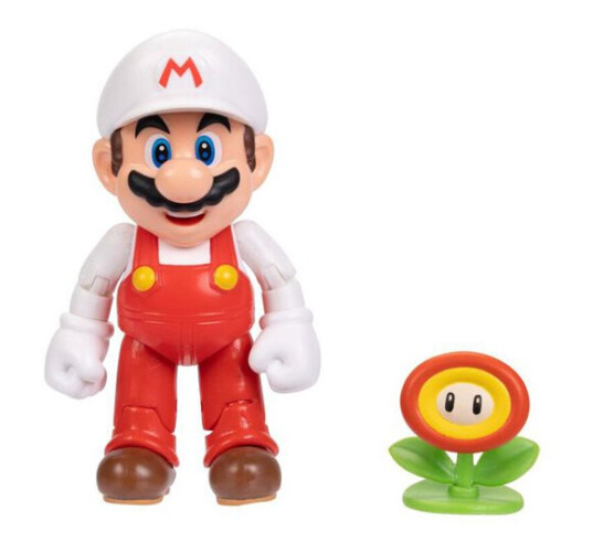 Nintendo Super Mario Figur 10cm Mario m/ ildblomst