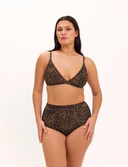 Understatement Underwear Triangle Bikini Top Brown S