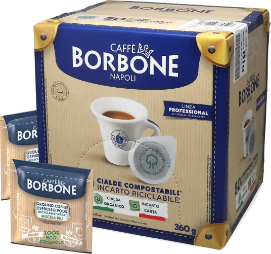 Caffè Borbone | Blu Resirkulerbar innpakning 50 E.S.E. pods