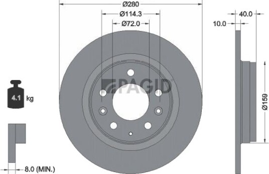 PAGID 54256NC Bremseskive PAGID 54256NC Bremseskive