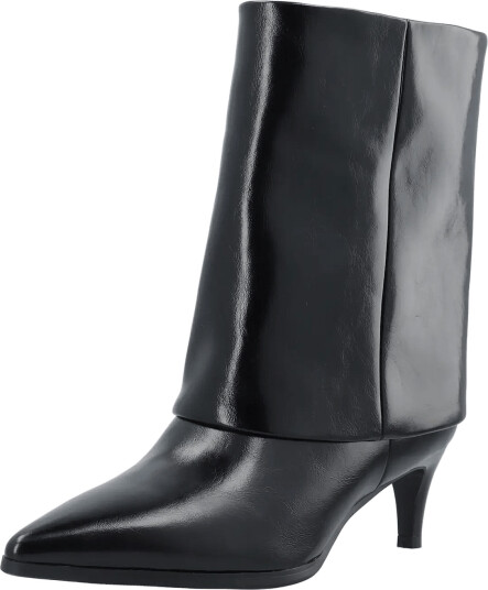 Bianco Biaabbie Mid Fold Over Boot Faux Leather Black 39 Bianco Biaabbie Mid Fold Over Boot Faux Leather Black 39