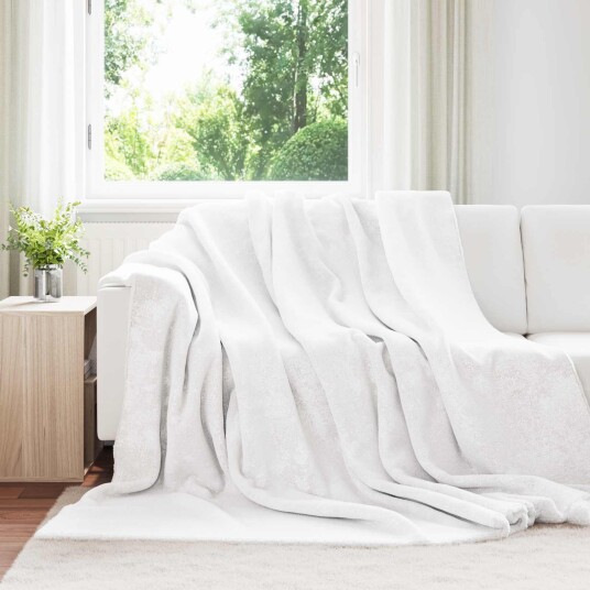 vidaXL Kastteppe Hvit 220 x 240 cm Fleece