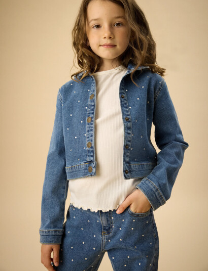 Creamie Jeans Denim Rhinestones Blue 110 Creamie Jeans Denim Rhinestones Blue 110