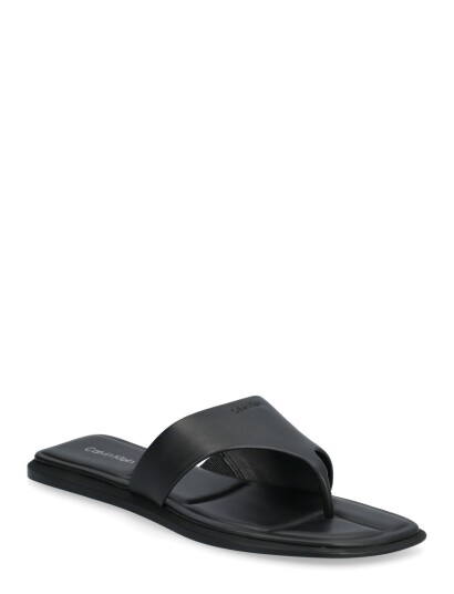 Calvin Klein Flat Sandal Thong Lth - Black - 40