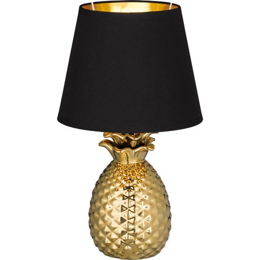 Trio Lighting Pineapple Bordlampe 35 cm E14 gull / svart Gull/Svart Trio Lighting Pineapple Bordlampe 35 cm E14 gull / svart Gull/Svart