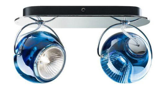 Fabbian Beluga Vegg- & Taklampe Dobbelt Blå