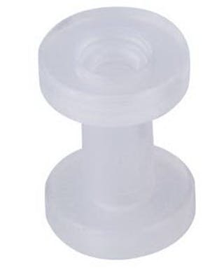 Gjennomsiktig Hvit Piercing Tunnel 2.5 mm