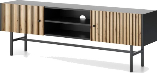 Francisca TV-benk 155 cm - Svart/Eik