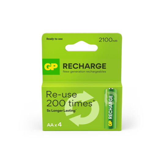 GP Recharge Oppladbart AA Batteri 2100 mAh 4-pakning