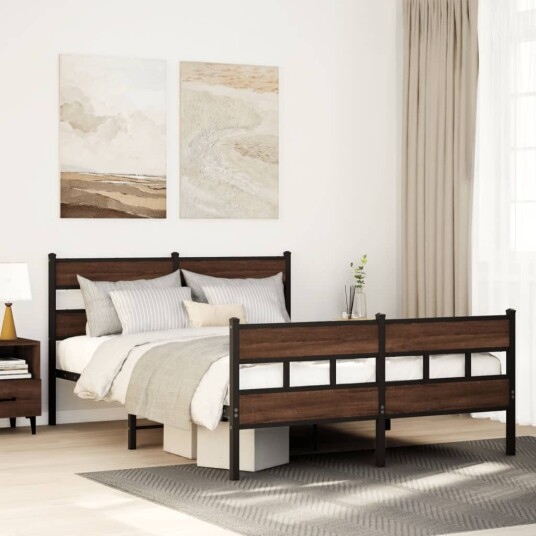 Sengeramme uten madrass med hodegavl og fotgavl 137x190 cm 8721158377579 Sengeramme uten madrass med hodegavl og fotgavl 137x190 cm 8721158377579