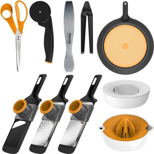 Fiskars "Verktøykasse" for kjøkkenet, sett 10 deler Fiskars "Verktøykasse" for kjøkkenet, sett 10 deler