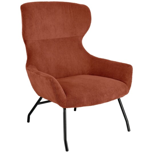 VEGA Lenestol Malin; 75x77x103 cm BxDxH; Sete Terrakotta Ramme Svart