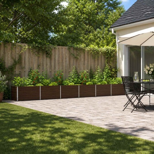 vidaXL Hevet Hagebed Svart 600 x 80 x 55 cm kaldvalset stål