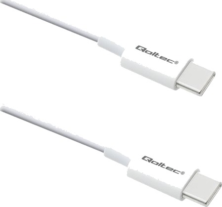 Qoltec Usb-Kabel Usb-C Hann Til Usb-C Hann Usb 2.0 20 V 3 A 1.5 M Støtte For Power Delivery 3.0 Hvit